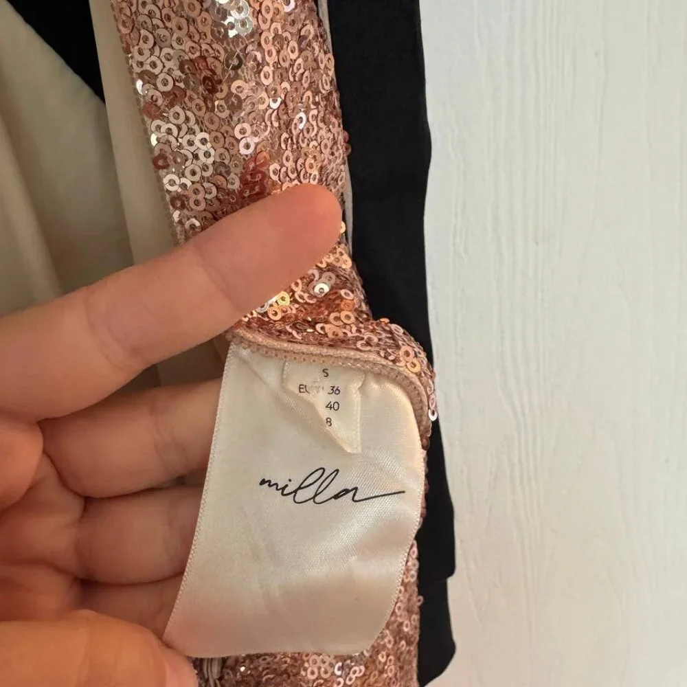 Milla, itsmilla bizzare fully sequined tie-straps gold maxi dress, Smoky Quartz - Picture 12 of 12